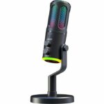 Microfono da gioco RGB per streaming - THE G-LAB - K-MIC-NEON - Compatibile con più piattaforme e software - Qualità audio professionale - Nero