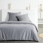 Completo letto - TODAY - Essential - 2 persone - 220 x 240 cm - Effetto crêpe grigio