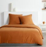 Completo letto - TODAY - Essential - 2 persone - 220 x 240 cm - Effetto lavato color caramello