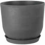 Vaso rotondo - GARDEN ID - Swing Round - Ø 40 - 30 L - H 32 cm - Grigio