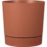 Vaso rotondo con serbatoio - GARDEN ID - Lino - Ø 29 - 14 L - H 29 cm - Siena