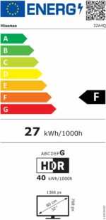 Hisense 32A4Q - TV LED 32" (80 cm) - HD 1366x768 - Smart TV - 2xHDMI 1.4 - WiFi - immagine 4