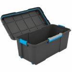 Scatola di immagazzinaggio ABM - 80 L - Nero - Maniglie ergonomiche - Guarnizione impermeabile - Ruote - Vassoio - IP44