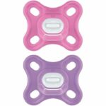 MAM Comfort Ciuccio Fisiologico +0m Rosa Set da 2 + Scatola di Immagazzinaggio