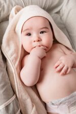 Asciugamano da bagno XXL genitore/bambino - CANDIDE - 100x100 cm - Ecru