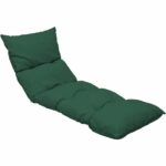 Cuscino per lettino prendisole - GIARDINO PRIVATO - Fantasia fiocchi di neve verde scuro tinta unita - 118 x 78 x 54 cm