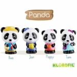 Set di 4 personaggi - SOPHIE LA GIRAFFA - Statuette di panda Klorofil - Bao - Jian - Tam - Poppy - immagine 6