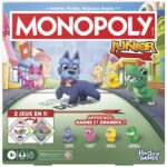 Monopoly Junior 2-in-1 Quadrato (Edizione 2026), Gioco da tavolo, Tabellone reversibile, Da 2 a 4 giocatori, 20 minuti, Versione francese, Età 4+