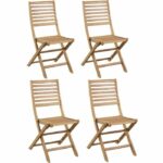 Set di 2 sedie da giardino pieghevoli in acacia FSC - 47 x 57,5 x H.89,5 cm