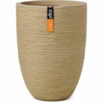 Elegante vaso basso - CAPI EUROPE - Rib NL - 34 x 46 cm - Beige