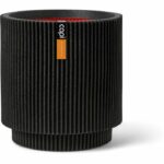 Vaso cilindrico - CAPI EUROPE - Groove NL - 36 x 38 cm - Nero
