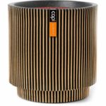Vaso cilindrico - CAPI EUROPE - Groove NL - 36 x 38 cm - Nero/oro