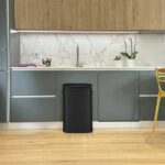 Pattumiera da cucina Portland da 60 litri  Apertura a pressione  Acciaio inox nero  KITCHEN MOVE - immagine 3