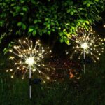 Set di 2 luci solari - LUMISKY - FIREWORKS SPIKE - Effetto fuochi d'artificio a LED - H97 cm - Illuminazione decorativa per esterni