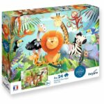 2 Puzzle - SENTOSPHERE - 24 pezzi - Animali selvatici - Osservazione - Memoria - Logica - Età 3+