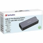 Verbatim Pro CDS-15SSD - Docking station portatile USB-C 3.2 con SSD da 256 GB - Grigio - immagine 5