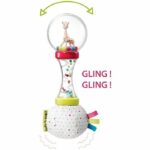 Sonaglio - Sophie la giraffa - Maracas morbide - Perline che si agitano - Tessuto morbido - Manico con perline - immagine 2