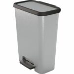 Cestino a pedale - CURVER - COMPATTA - 50 L - Grigio metallizzato - Polipropilene