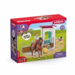Statuetta di Hannah e Cayenne nel furgone per cavalli, Schleich 42710 Horse Club, 5 anni