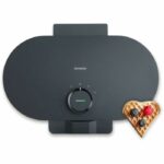 Piastra per waffle doppia - SEVERIN - WA2118 - 1200 W - Forme a cuore - Rivestimento ceramico antiaderente - Nero