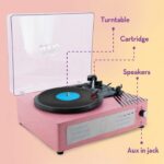 Giradischi a 3 velocità - LISCIANIGIOCHI - Giradischi vintage - Rosa - Età 12+ - immagine 4