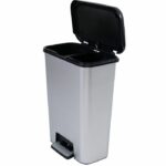 Contenitore per la raccolta differenziata Duo con azionamento a pedale - CURVER - COMPATTA - 23 L + 23 L - Grigio metallizzato - Polipropilene - immagine 5
