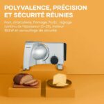 Affettatrice elettrica universale - SEVERIN - AS3917 - 150 W - Lama rimovibile in acciaio inox da 0 a 23 mm - Acciaio inox - immagine 3