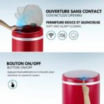 Pattumiera automatica da 42 litri - Acciaio inox con bordo - Finitura rosso opaco - KITCHEN MOVE - immagine 3