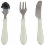 Set di 3 posate - BEABA - Acciaio inossidabile - Verdegris