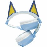 LEXIBOOK - Cuffie pieghevoli Bluetooth e cablate con luci, design 3D dell'universo Bluey e limitatore di volume.