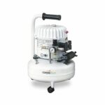 Compressore - Orizzontale - Mecafer - Silenzioso - 9 L - Tanica d'olio da 1 L + Imbuto + 3 ruote - Silenzioso