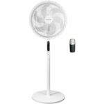 Ventilatore a piantana OCEANIC 2 in 1 - 45W - Diametro 40cm - 3 velocità - Altezza regolabile da 69 a 120cm - Telecomando - Bianco