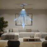Ventilatore da soffitto - Philips - Olas - Pale fisse - Diametro 132 cm - Bianco/Legno - LED integrato + telecomando - immagine 3