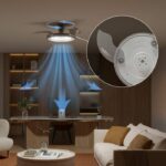 Ventilatore da soffitto - Philips - Atlas - Pale retrattili - Diametro 106 cm - Nichel - LED integrato + telecomando - immagine 3