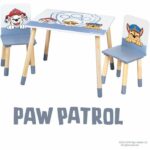 Set composto da tavolo e 2 sedie per bambini - ROBA - Paw Patrol - Gambe in legno massello - Bianco / Azzurro cielo / Naturale