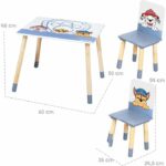 Set composto da tavolo e 2 sedie per bambini - ROBA - Paw Patrol - Gambe in legno massello - Bianco / Azzurro cielo / Naturale - immagine 3