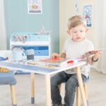 Set composto da tavolo e 2 sedie per bambini - ROBA - Paw Patrol - Gambe in legno massello - Bianco / Azzurro cielo / Naturale - immagine 4
