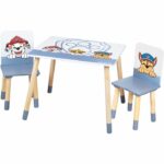 Set composto da tavolo e 2 sedie per bambini - ROBA - Paw Patrol - Gambe in legno massello - Bianco / Azzurro cielo / Naturale - immagine 6