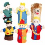 Set di 6 burattini a mano - ROBA - Tessuto Punch e Judy per teatro - Rosso / Blu / Giallo