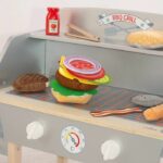 Cucina barbecue per bambini - ROBA - Legno massello - 14 accessori - Grigio/Naturale - immagine 4