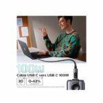 Cavo dati da USB-C a USB-C - UGREEN - PD 100W - Nylon - 1 m - Nero - immagine 6