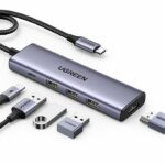 Hub USB - UGREEN - 5 in 1 - 3 porte USB 3.2, USB-C, HDMI 4K 30Hz - Nero