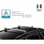 Set di 2 barre portatutto da tetto - GREEN VALLEY - EDGE 120cm - Alluminio - Binario chiuso - Portata massima 100 kg - Grigio - immagine 2