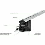 Set di 2 barre portatutto da tetto - GREEN VALLEY - EDGE 120cm - Alluminio - Binario chiuso - Portata massima 100 kg - Grigio - immagine 4