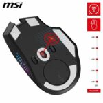 Mouse da gioco wireless MSI VERSA PRO - Bluetooth/2,4 GHz/USB - Base di ricarica - Nero - immagine 4