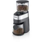 Macinacaffè professionale - SEVERIN - KM 3880 - 140 W - 30 impostazioni di macinatura regolabili - Fino a 12 tazze - nero/acciaio inox spazzolato
