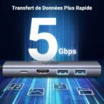 Adattatore USB-C multifunzione - UGREEN - Con PD - Grigio - immagine 4