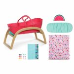 Culla 3 in 1 - PER NEONATI - Effetto legno - Culla/Dondolo/Fissa - Tessuto incluso - Da 1 anno