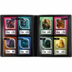 Mini album con 160 carte collezionabili - Konix - 4 tasche, 63 x 88 mm per pagina - Magic: The Gathering, Pokémon, Yu-Gi-Oh! - Nero