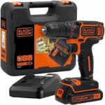 Trapano avvitatore a batteria Black+Decker da 18 V - 1 batteria da 1,5 Ah - Compatto e leggero